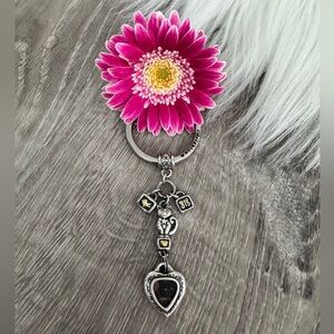 🐾🐈‍⬛ BRIGHTON I Love My Cat Key Fob Keychain with Photo Heart Charm Two Tone